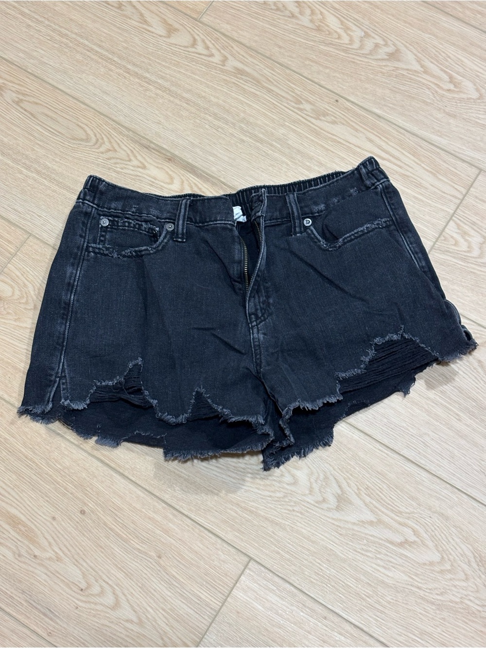 aerie Black Distressed Denim Women's Shorts